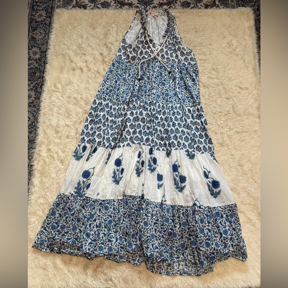 Ro’s Garden Sophia Maxi Dress in Floral Cornflower Blue - Size Large - Picture 2 of 4